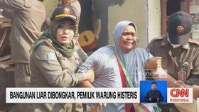 VIDEO: Bangunan Liar Dibongkar, Pemilik Warung Histeris
