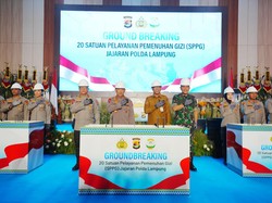 Komitmen Dukung Program MBG, Kapolri Groundbreaking 20 SPPG di Lampung