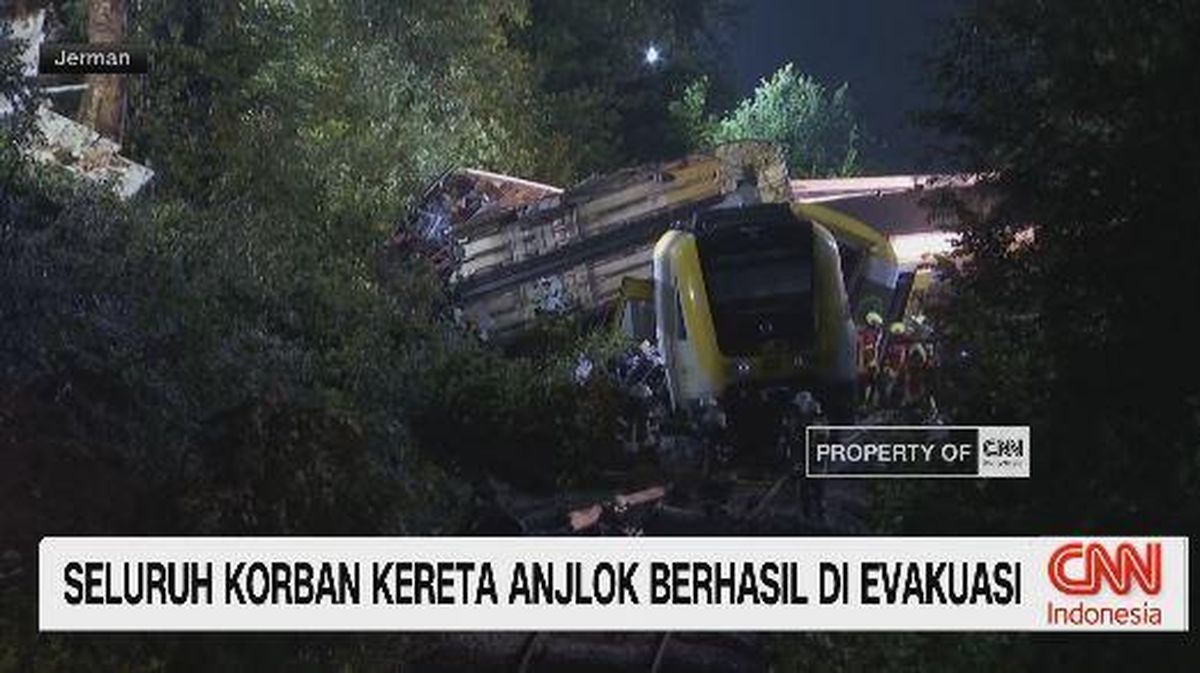 VIDEO: Seluruh Korban Kereta Anjlok di Jerman Berhasil Dievakuasi