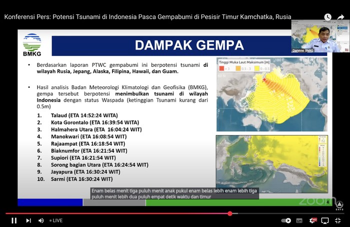 10 Wilayah RI Berpotensi Tsunami Pasca Gempa Rusia