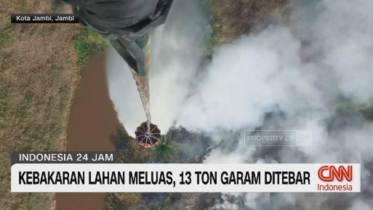 VIDEO: Kebakaran Lahan Meluas, 13 Ton Garam Ditebar