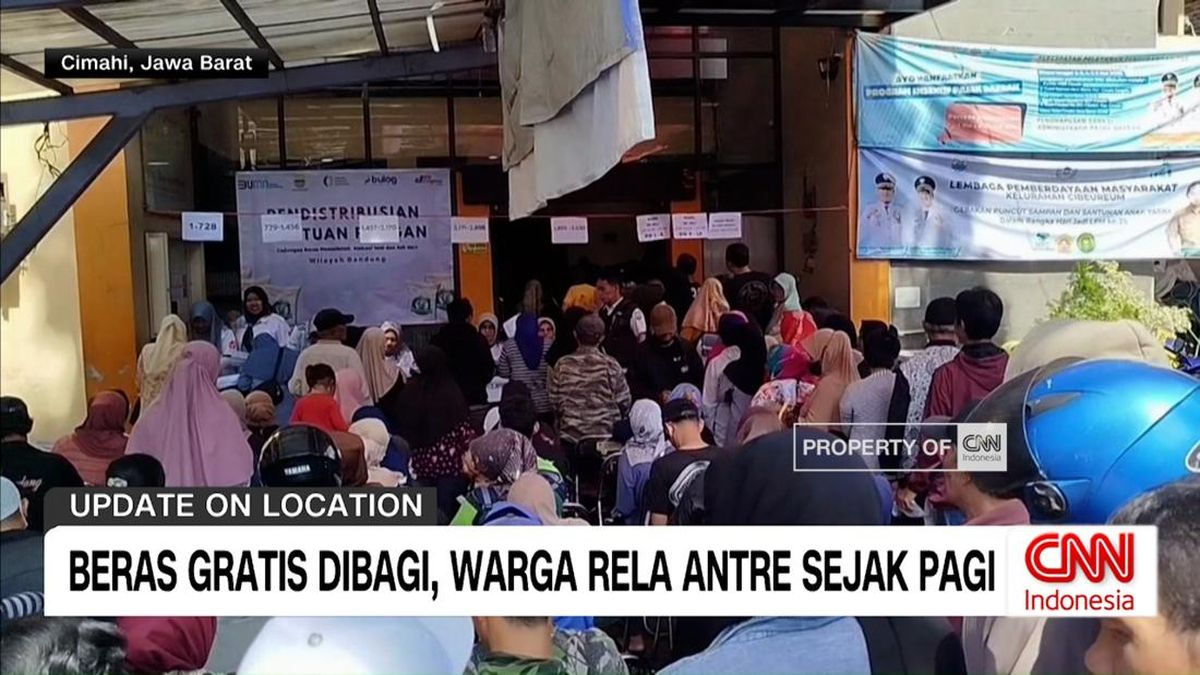 VIDEO: Beras Gratis Dibagikan, Warga Rela Antre Sejak Pagi