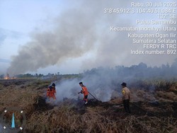 Karhutla di Ogan Ilir Meluas, Tercatat 12,5 Hektare Lahan Sudah Terbakar