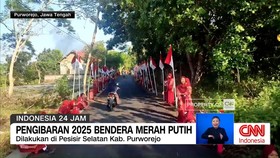 VIDEO: Ribuan Bendera Merah Putih Warnai Pesisir Purworejo