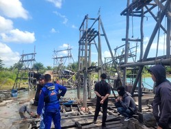 Polisi Bongkar Tambang Timah Ilegal Bangka Tengah, Puluhan Alat DIbongkar