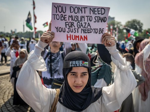 FOTO: Solidaritas dari Monas untuk Warga Gaza Palestina