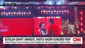 VIDEO: Setelah Dapat Amnesti, Hasto Hadiri Kongres PDI-P