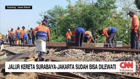 VIDEO: Jalur Kereta Surabaya-Jakarta Sudah Bisa Dilewati