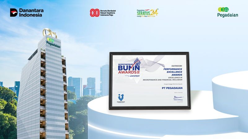 PT Pegadaian meraih penghargaan prestisius "Performance Excellence Award" dalam kategori "Excellence in Microfinance and Financial Inclusion"