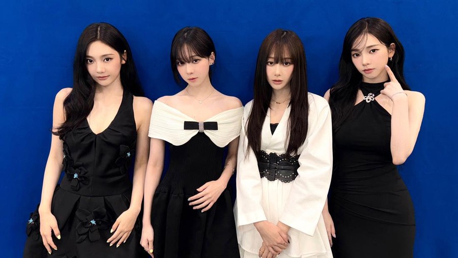Girlband K-Pop aespa di backstage KCON LA 2025.