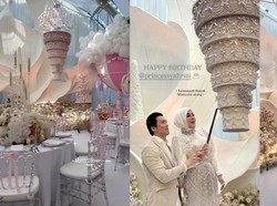 5 Fakta Kue Chandelier di Ultah Syahrini, Unik Digantung Terbalik!