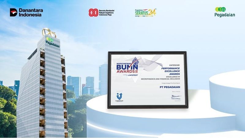 PT Pegadaian meraih penghargaan prestisius "Performance Excellence Award" dalam kategori "Excellence in Microfinance and Financial Inclusion"