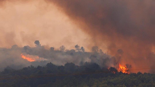 Kebakaran hutan di selatan Prancis membakar lebih dari 11 ribu hektare lahan, satu wanita lansia meninggal dunia.