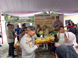 Stabilkan Harga Beras, Polres Serang Gelar Pasar Murah Bareng Bulog