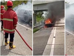 Toyota Hilux Terbakar di Tol Lampung gegara Kaleng Cat Semprot Kaleng Meledak
