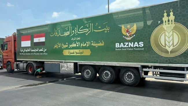 Sesuai koordinasi dengan pihak Mesir, Baznas mengirimkan bantuan pangan berupa tepung senilai US$1 juta atau sekitar Rp16 M ke Palestina.