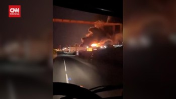 VIDEO: Kebakaran Pabrik di Rusia Usai Dihantam Drone Ukraina