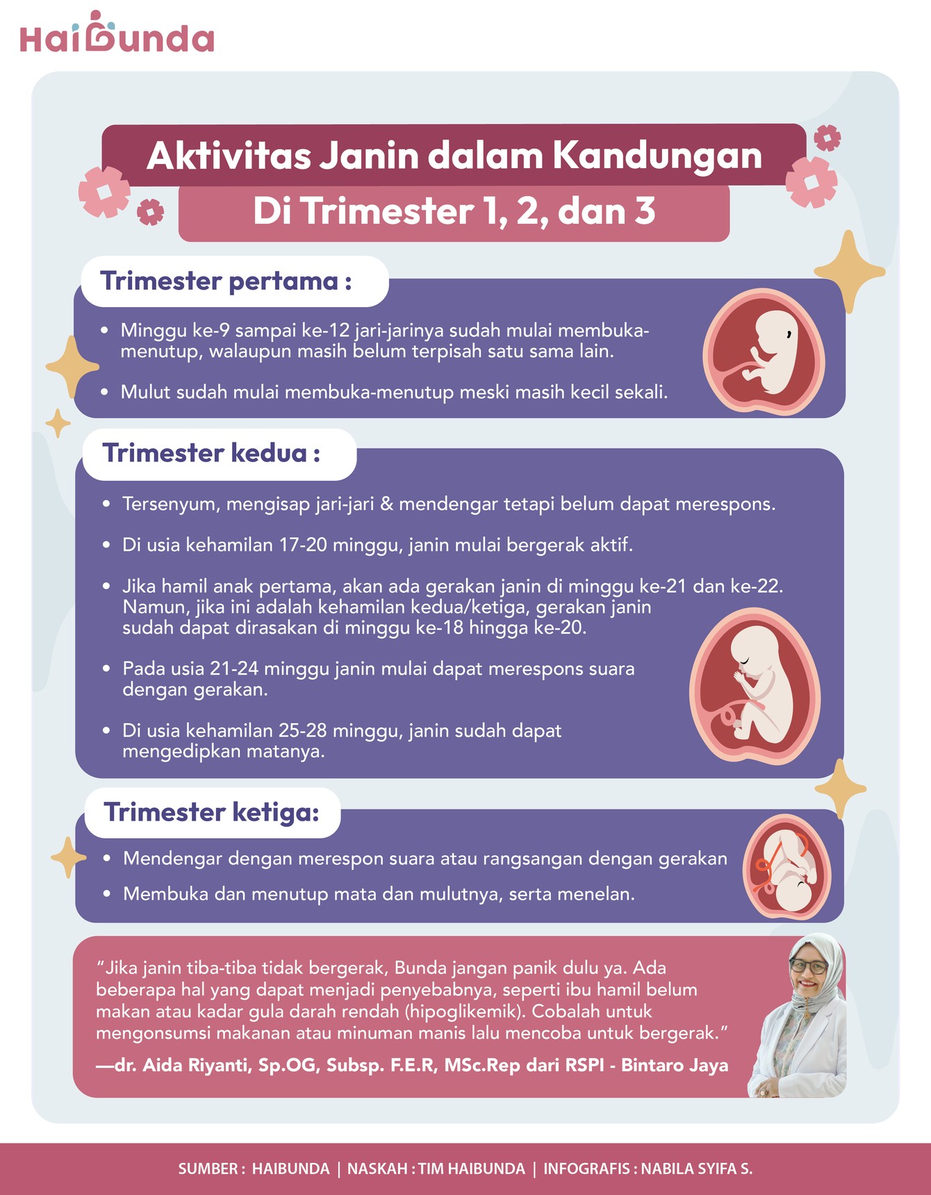 Aktivitas Janin dalam Kandungan

di Trimester 1, 2, dan 3