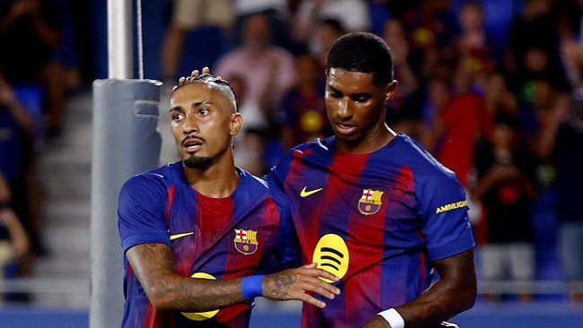 Pemain Barcelona Marcus Rashford tetap dapat nilai bagus walau penyelesaian akhirnya jadi sorotan saat menang 5-0 atas Como.
