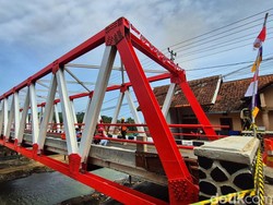 Jembatan Bojongkopo Sukabumi Tersambung, Siap Dipakai 17 Agustus