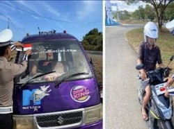 Polantas Menyapa Kembali Bagikan Bendera-Bunga Mawar ke Masyarakat, Sambut HUT Ke-80 RI