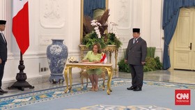 Prabowo Sambut Presiden Peru Dina Boluarte di Istana Merdeka
