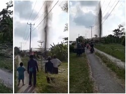 Semburan Lumpur Disertai Gas Hebohkan Warga Tuba Lampung