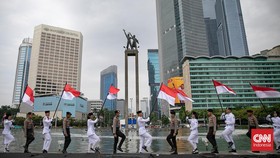 FOTO: Gladi Bersih Pengibaran Bendera di Bundaran HI