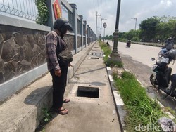 29 Besi Penutup Gorong-gorong di Frontage Road Gedangan Sidoarjo Hilang