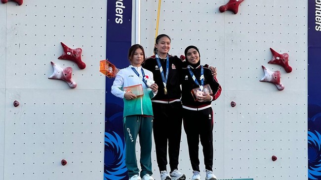 Atlet panjat tebing putri Indonesia Desak Made Rita Kusuma Dewi sukses meraih medali emas di nomor speed putri pada The World Games 2025 di China, Jumat (15/8).