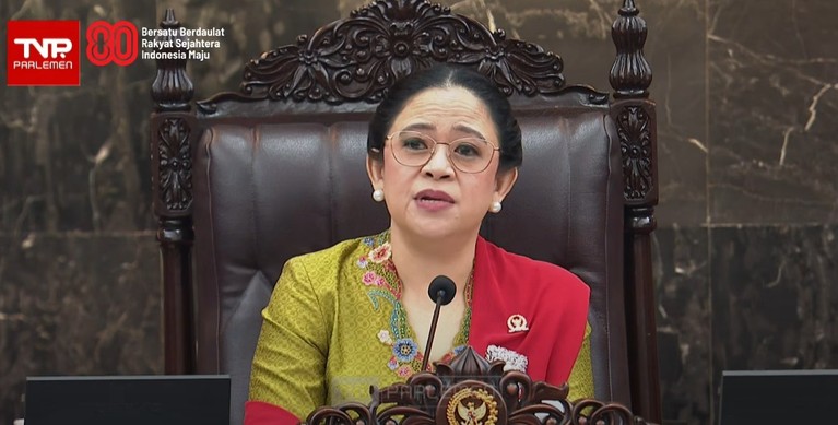 Puan Maharani di sidang tahunan bersama MPR-DPR-DPD (dok. YouTube Sekretariat Presiden) Puan Maharani di sidang tahunan bersama MPR-DPR-DPD (dok. YouTube Sekretariat Presiden)