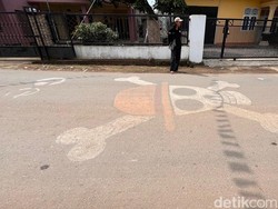 Sekelompok Pemuda Gambar Mural One Piece di Jalan Padat Karya Lampung