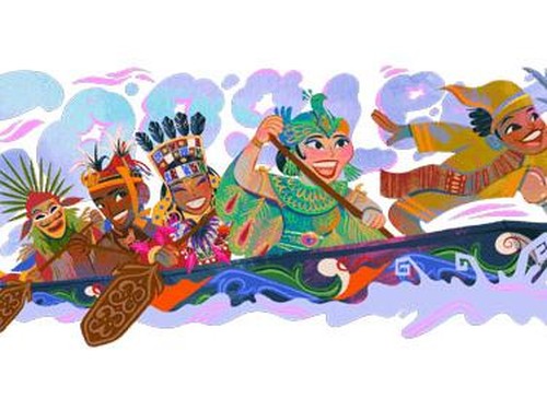 Google Rayakan HUT RI dengan Doodle Pacu Jalur Karya Seniman Bandung