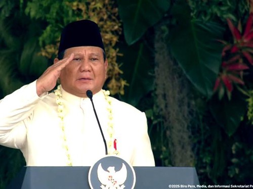 Prabowo Pakai Baju Adat Melayu Saat Upacara HUT RI ke-80 di Istana 