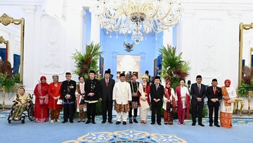 Prabowo Terima Presiden-Wapres Terdahulu di Istana Usai Upacara HUT RI