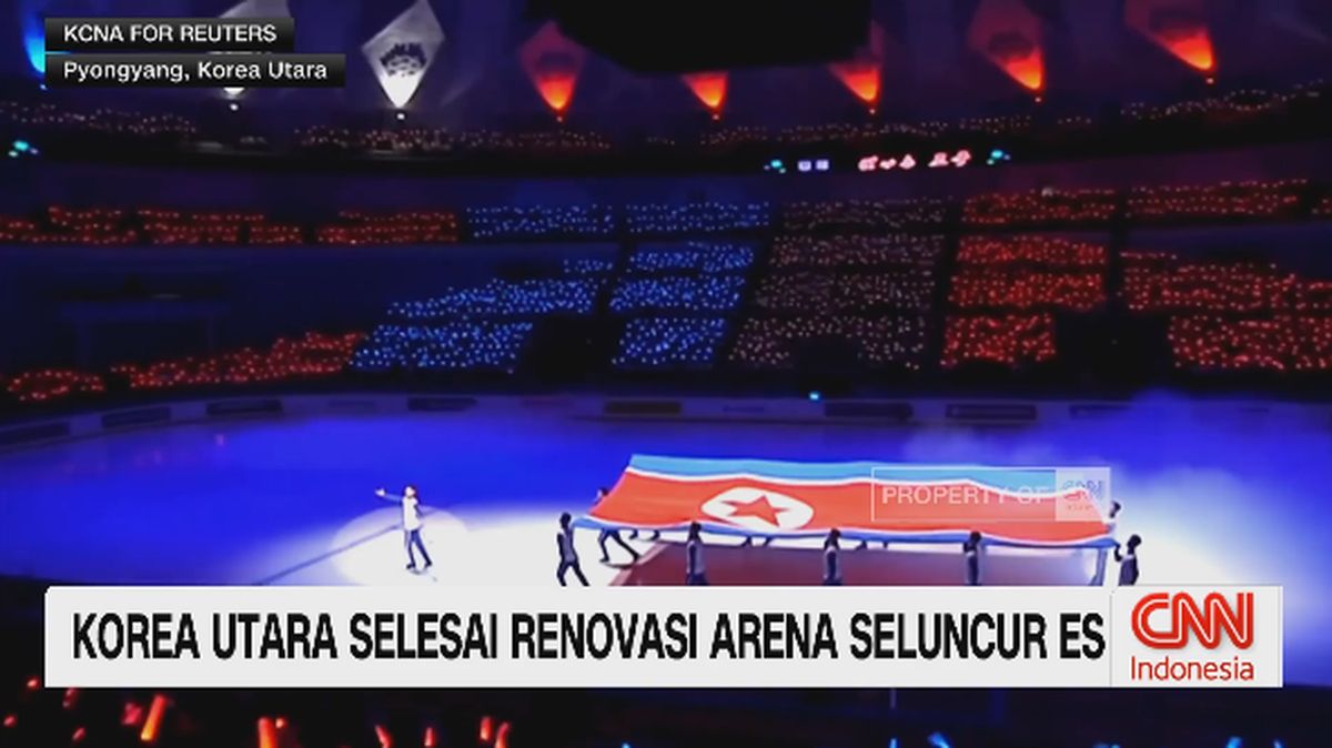 VIDEO: Korea Utara Selesai Renovasi Arena Seluncur Es