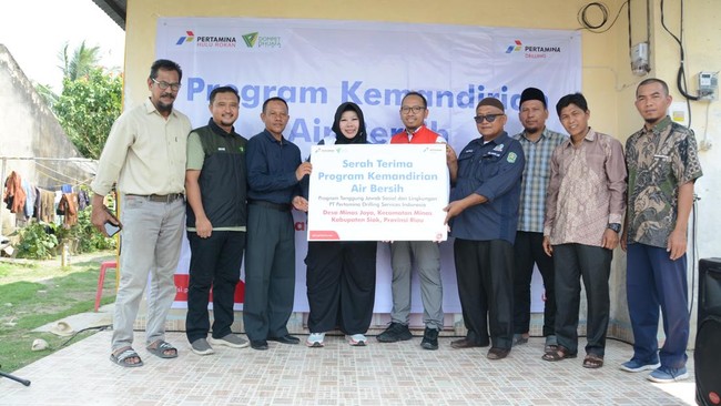 PT Pertamina Drilling membangun fasilitas air bersih di Desa Minas Jaya, Riau, untuk 21 keluarga, Program ini mendukung kesehatan dan kesejahteraan masyarakat.
