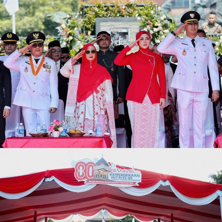<p>Margin kerap mendampingi sang suami di berbagai acara publik. Baru-baru ini, Margin terlihat ikut mendampingi Ali Syakieb dalam Upacara Peringatan Hari Ulang Tahun ke-80 Proklamasi Kemerdekaan Republik Indonesia di Lapangan Upakarti, Minggu (17/8/25). Margin juga tampak hadir dalam acara Karnaval Kemerdekaan di Bandung, Jawa Barat, bersama pejabat dan istri pejabat daerah lainnya. (Foto: Instagram @marginw)</p>