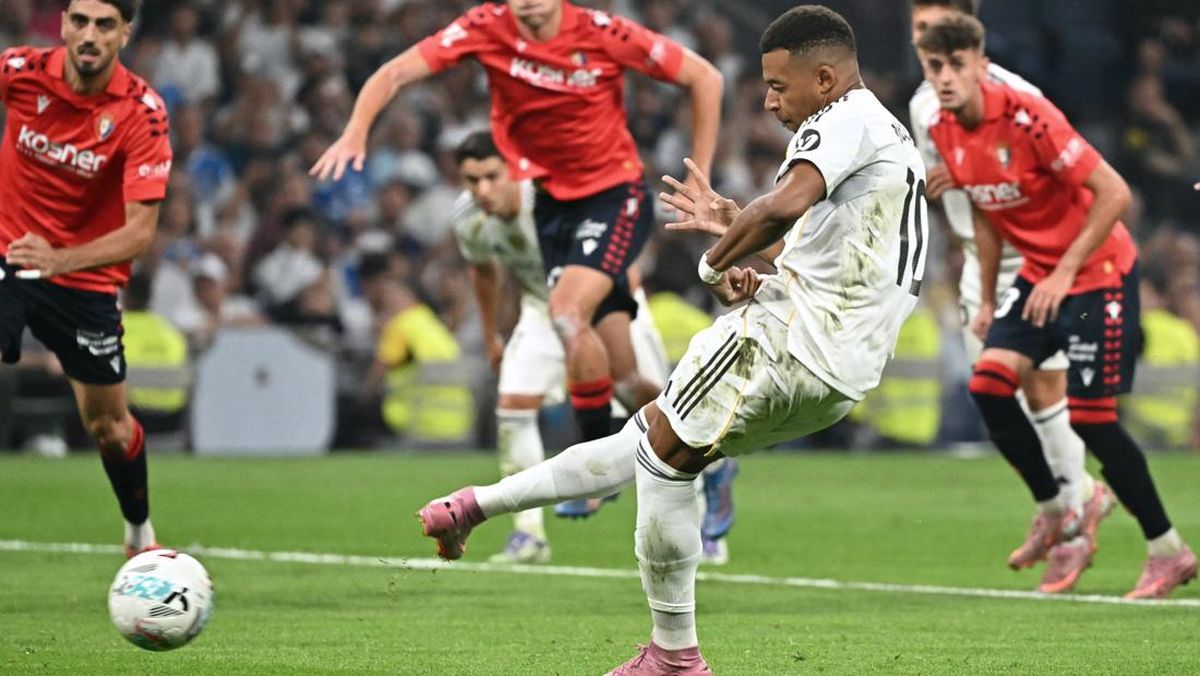 FOTO: Penalti Mbappe Pastikan 3 Poin Madrid Lawan Osasuna