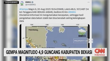 VIDEO: Gempa Magnitudo 4,9 Guncang Kabupaten Bekasi
