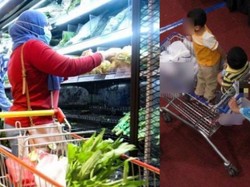 Kacau! Ibu-Anak Makan Anggur di Supermarket Tanpa Beli