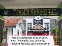 Heboh SMKN 1 Jombang Diviralkan Tarik Uang Gedung Rp 1,5 Juta Per Siswa