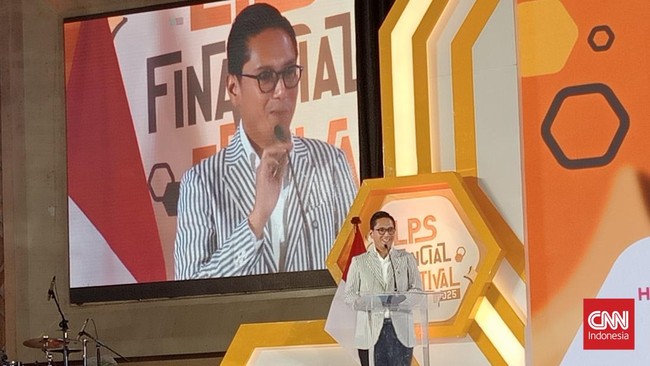 Wali Kota Medan Rico Waas menceritakan kisah tentang jatuh-bangun kondisi keuangannya dalam LPS Financial Festival 2025 di Medan, Kamis (21/8).