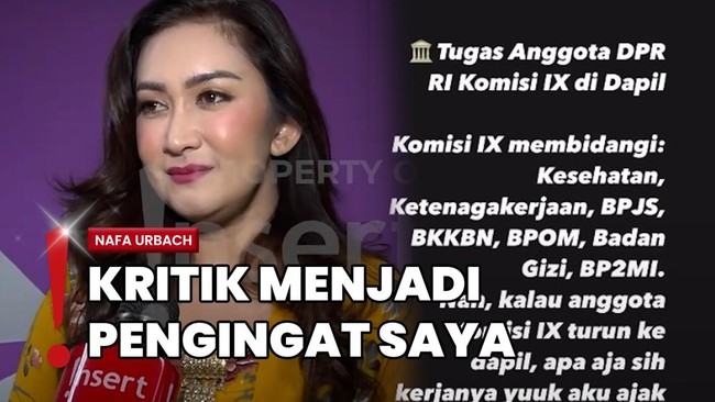 Klarifikasi Tunjangan DPR, Nafa Urbach Tutup Kolom Komentar IG