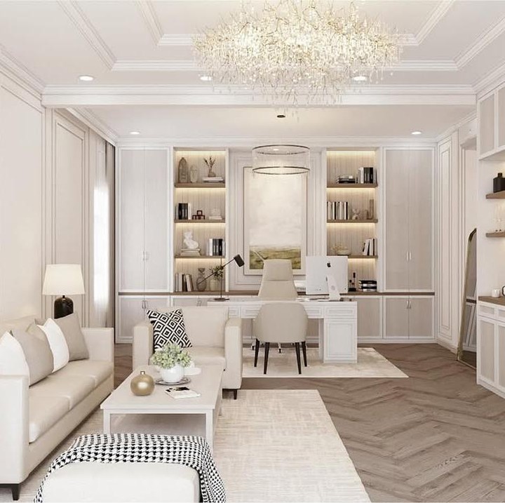 <p>Ruang kerja Aurel ini terlihat <em>aesthetic</em>. Hampir semua furnitur bernuansa warna putih menyesuaikan dinding ruangan. Untuk memberikan kesan berbeda, lantai ruang kerja terbuat dari bahan kayu berwarna cokelat muda. (Foto: Instagram @aurelie.hermansyah)</p>