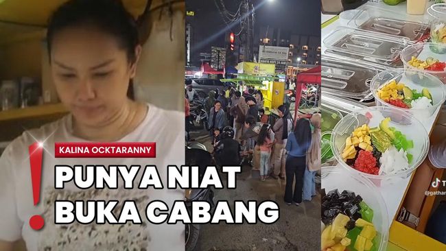 Kalina Ocktaranny Jualan Es Teler, Bersyukur Banyak Pembeli pada Antre