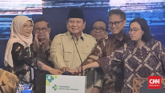Presiden RI Prabowo Subianto meresmikan gedung layanan terpadu dan institut neurosains nasional Rumah Sakit Pusat Otak Nasional (RS PON) Mahar Mardjono.