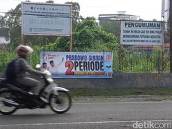 Spanduk Dukung Prabowo-Gibran 2 Periode Mejeng di Medan