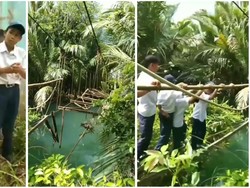 Viral Pelajar di Tanggamus Lintasi Jembatan Gantung Rusak Parah untuk Sekolah