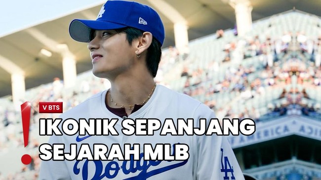 V BTS Lempar Bola Pertama di Dodger Stadium, Pitch Sempurna!